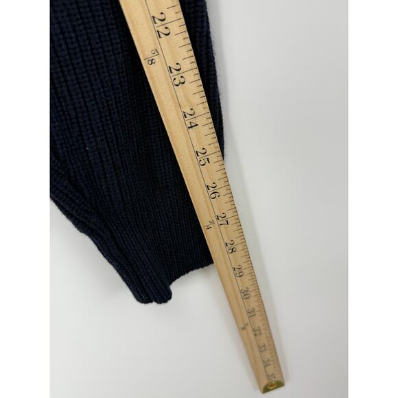 Alps & Meters Patrol Sweater Men’s M Navy Merino Wool Canvas Panel Ski Style - Picture 8 of 9